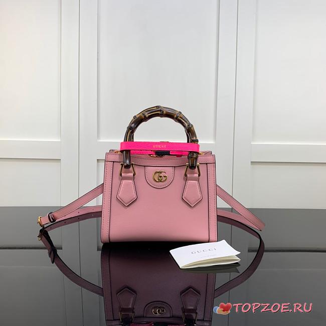 GUCCI DIANA MINI TOTE BAG LIGHT PINK 655661 SIZE 20 CM - 1