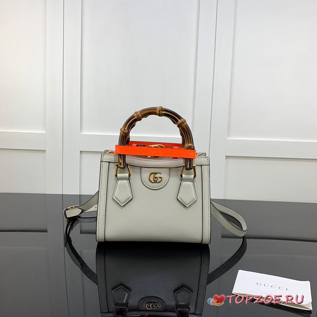 GUCCI DIANA MINI TOTE BAG WHITE 655661 SIZE 20 CM - 1