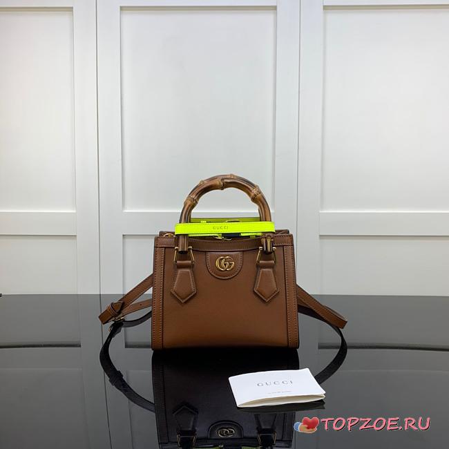 GUCCI DIANA MINI TOTE BAG BROWN 655661 SIZE 20 CM - 1