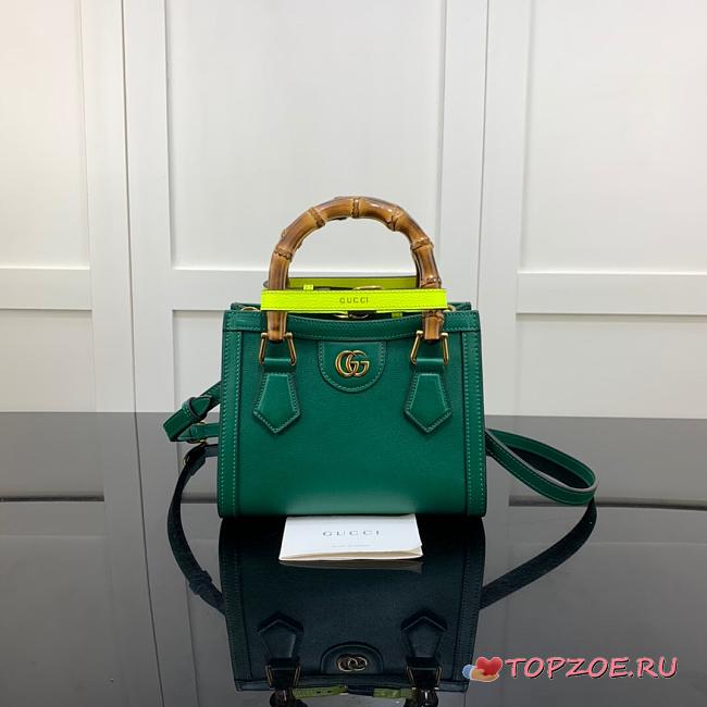 GUCCI DIANA MINI TOTE BAG GREEN 655661 SIZE 20 CM - 1
