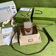 GUCCI HORSEBIT 1955 MINI BAG BROWN GG SUPREME 625615 SIZE 11.5 CM - 1