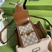 GUCCI HORSEBIT 1955 MINI BAG BROWN GG SUPREME 625615 SIZE 11.5 CM - 4