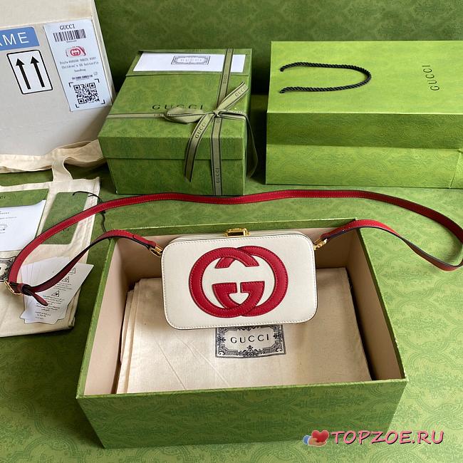 GUCCI INTERLOCKING G MINI BAG WHITE 658230 SIZE 17 CM - 1