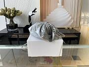 CHANEL SUPPLE LEATHER CLUTCH WITH CHAIN SILVER AS2493 SIZE 22 CM - 6