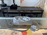 CHANEL SUPPLE LEATHER CLUTCH WITH CHAIN SILVER AS2493 SIZE 22 CM - 5