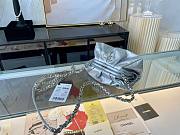 CHANEL SUPPLE LEATHER CLUTCH WITH CHAIN SILVER AS2493 SIZE 22 CM - 2