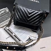 CHANEL GABRIELLE CHEVRON HOBO BAG BLACK 20CM - 2