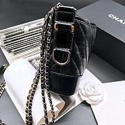 CHANEL GABRIELLE CHEVRON HOBO BAG BLACK 20CM - 5