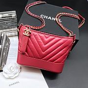CHANEL GABRIELLE CHEVRON HOBO BAG RED 20CM - 1