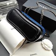 CHANEL GABRIELLE CHEVRON HOBO BAG BLACK/HAZE BLUE 20CM - 3