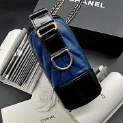 CHANEL GABRIELLE CHEVRON HOBO BAG BLACK/HAZE BLUE 20CM - 5