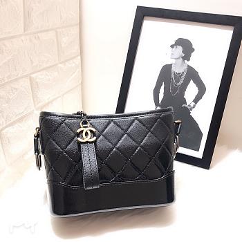 CHANEL GABRIELLE HOBO BAG BLACK 20CM