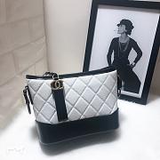 CHANEL GABRIELLE HOBO BAG BLACK/WHITE 20CM - 1