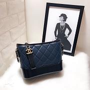 CHANEL GABRIELLE HOBO BAG BLACK/HAZE BLUE 20CM - 1