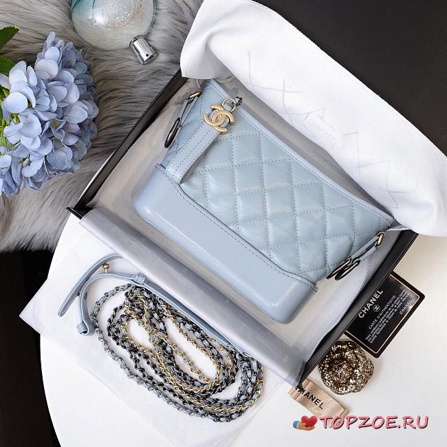 CHANEL GABRIELLE HOBO BAG BABY BLUE 20CM - 1