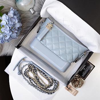 CHANEL GABRIELLE HOBO BAG BABY BLUE 20CM