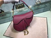 DIOR MINI SADDLE BAG BURGUNDY M0447 SIZE 19.5 CM - 1