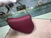 DIOR MINI SADDLE BAG BURGUNDY M0447 SIZE 19.5 CM - 6