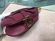 DIOR MINI SADDLE BAG BURGUNDY M0447 SIZE 19.5 CM - 5