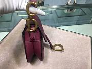DIOR MINI SADDLE BAG BURGUNDY M0447 SIZE 19.5 CM - 4