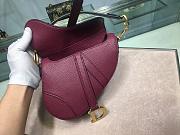 DIOR MINI SADDLE BAG BURGUNDY M0447 SIZE 19.5 CM - 2