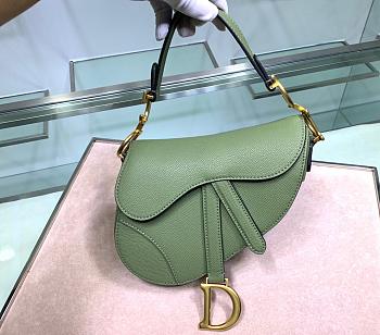 DIOR MINI SADDLE BAG WILLOW GREEN M0447 SIZE 19.5 CM