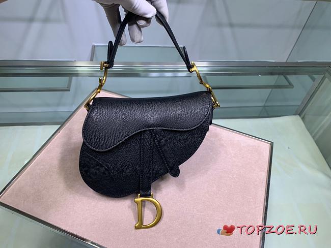 DIOR MINI SADDLE BAG BLACK M0447 SIZE 19.5 CM - 1