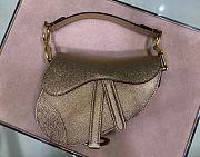 DIOR MINI SADDLE BAG GOLD M0447 SIZE 19.5 CM - 6