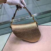 DIOR MINI SADDLE BAG GOLD M0447 SIZE 19.5 CM - 5