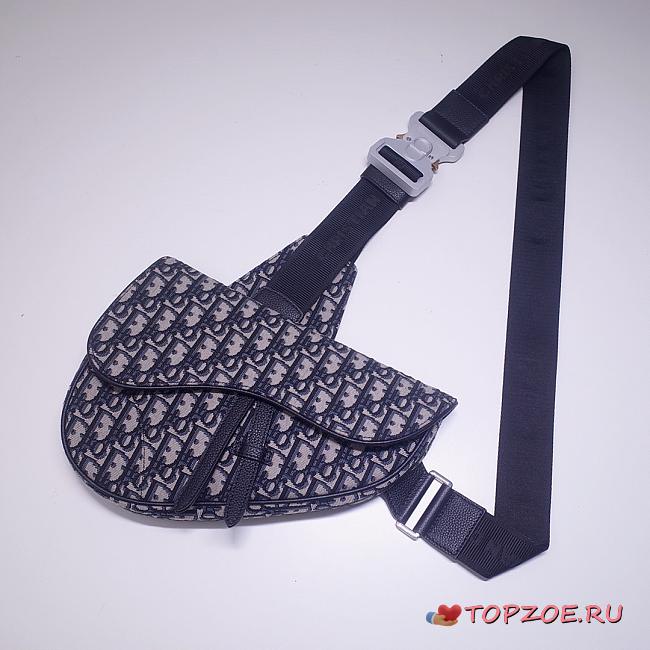 DIOR SADDLE BAG BLUE OBLIQUE O093 SIZE 28.6 CM - 1