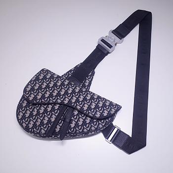 DIOR SADDLE BAG BLUE OBLIQUE O093 SIZE 28.6 CM