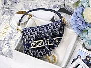 DIOR SADDLE BLUE VELVET DIOR OBLIQUE M0446 SIZE 25.5 CM - 1