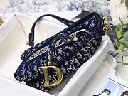 DIOR SADDLE BLUE VELVET DIOR OBLIQUE M0446 SIZE 25.5 CM - 2