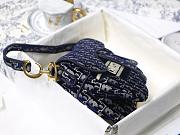 DIOR SADDLE BLUE VELVET DIOR OBLIQUE M0446 SIZE 25.5 CM - 3