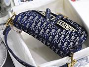 DIOR SADDLE BLUE VELVET DIOR OBLIQUE M0446 SIZE 25.5 CM - 4