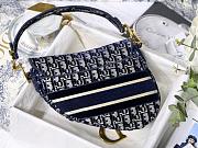 DIOR SADDLE BLUE VELVET DIOR OBLIQUE M0446 SIZE 25.5 CM - 5