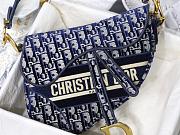 DIOR SADDLE BLUE VELVET DIOR OBLIQUE M0446 SIZE 25.5 CM - 6
