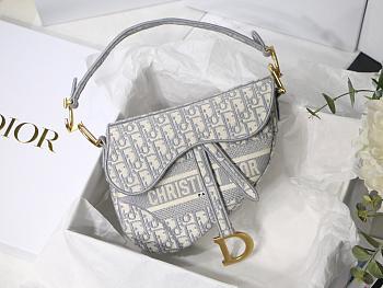 DIOR SADDLE GRAY DIOR OBLIQUE M0446 SIZE 25.5 CM