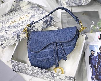  DIOR SADDLE DENIM BLUE DIOR OBLIQUE M0446 SIZE 25.5 CM