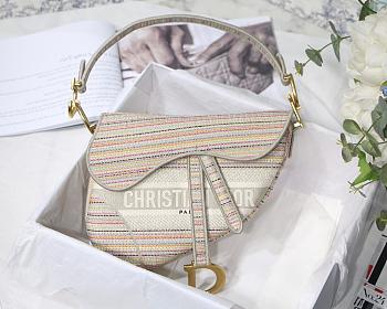  DIOR SADDLE D-LITE MULTICOLOR M0446 SIZE 25.5 CM