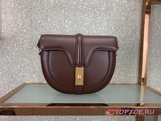 CELINE SMALL BESACE 16 BAG DARK BROWN 188013 SIZE 19 CM - 1