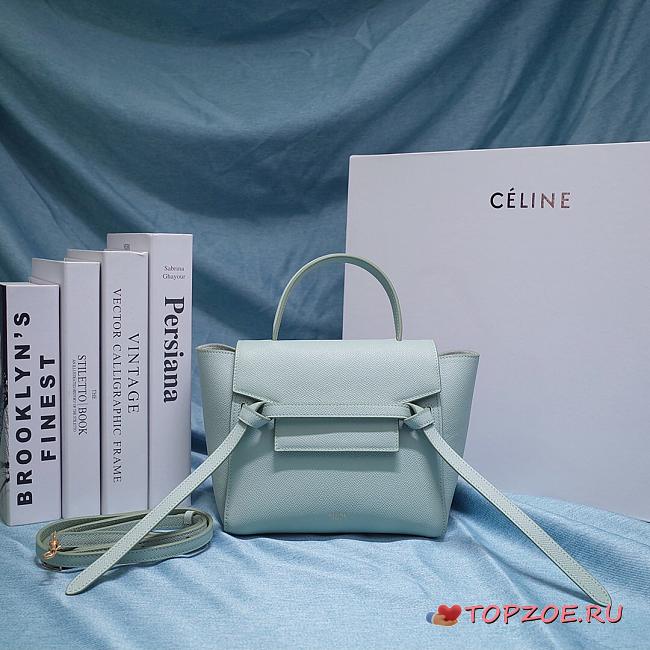 CELINE NANO BELT BAG LIGHT BLUE 189003 SIZE 20 x 20 x 10 CM - 1
