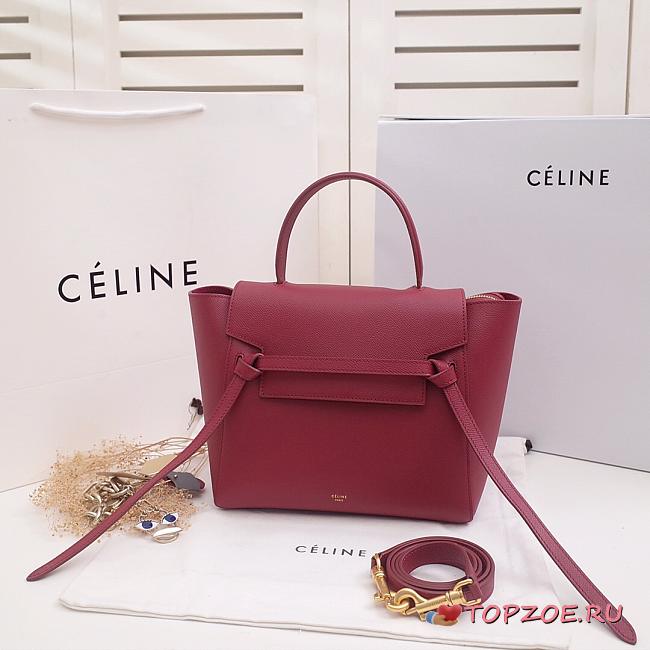 CELINE NANO BELT BAG BORDEAUX 189003 SIZE 20 x 20 x 10 CM - 1