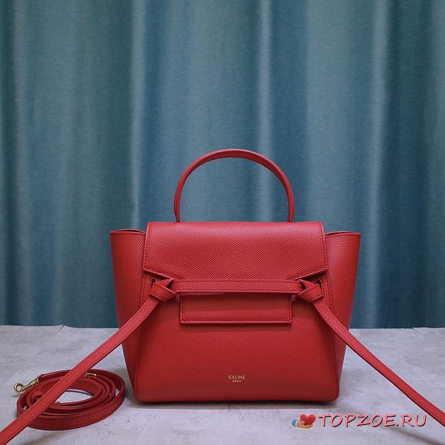 CELINE NANO BELT BAG RED 189003 SIZE 20 x 20 x 10 CM - 1