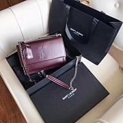 YSL SUNSET MEDIUM BORDEAUX 442906 SIZE 22 CM - 4
