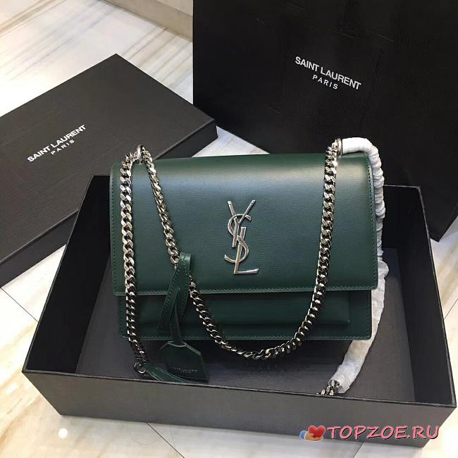 YSL SUNSET MEDIUM EMERALD GREEN 442906 SIZE 22 CM - 1