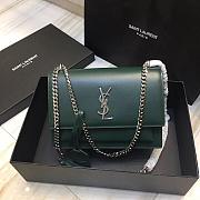 YSL SUNSET MEDIUM EMERALD GREEN 442906 SIZE 22 CM - 1