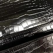 YSL SUNSET MEDIUM IN CROCODILE EMBOSSED LEATHER BLACK 442906 SIZE 22 CM - 3