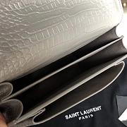 YSL SUNSET MEDIUM IN CROCODILE EMBOSSED LEATHER GRAY 442906 SIZE 22 CM - 6