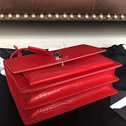 YSL SUNSET MEDIUM IN CROCODILE EMBOSSED LEATHER RED 442906 SIZE 22 CM - 3